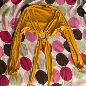 Yellow tie around top from Shusha size Medium